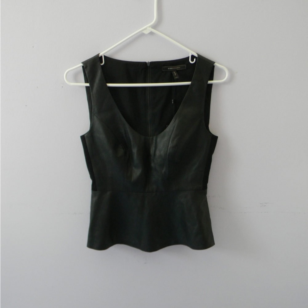 BCBGMaxAzria leather top